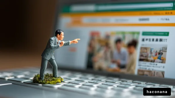 パソコン上のビジネスマン