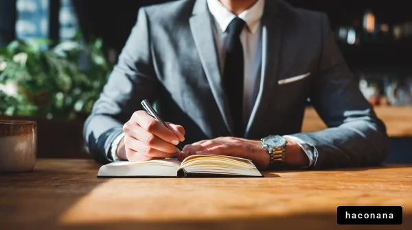 ビジネスマンのライティングシーン