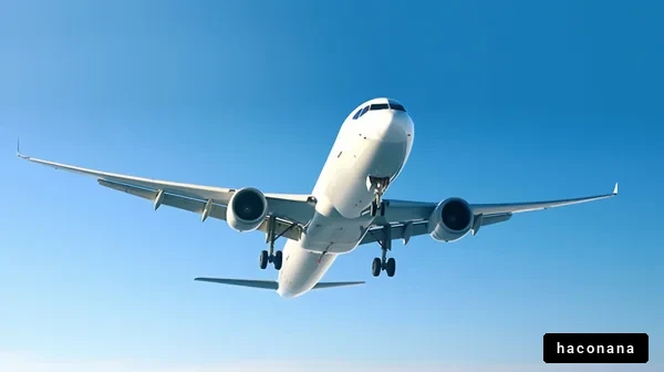 青空を飛ぶ航空機