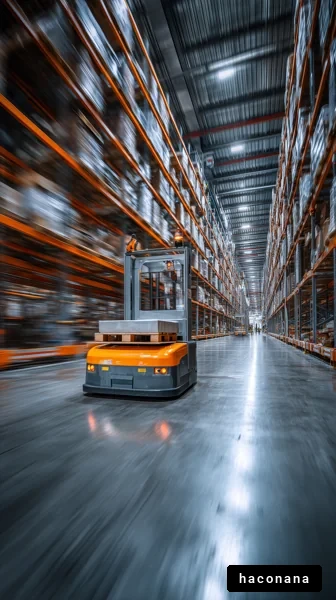 倉庫内の自動運搬車