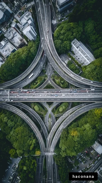都市の高架道路と緑