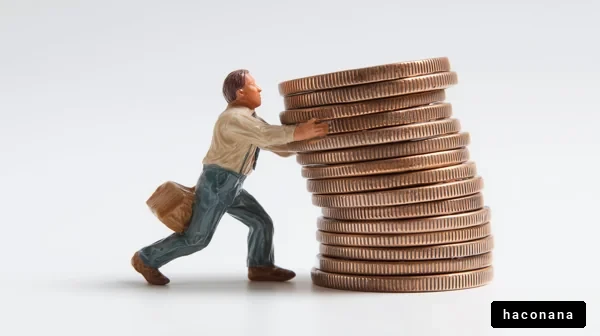 コインを運ぶビジネスマン