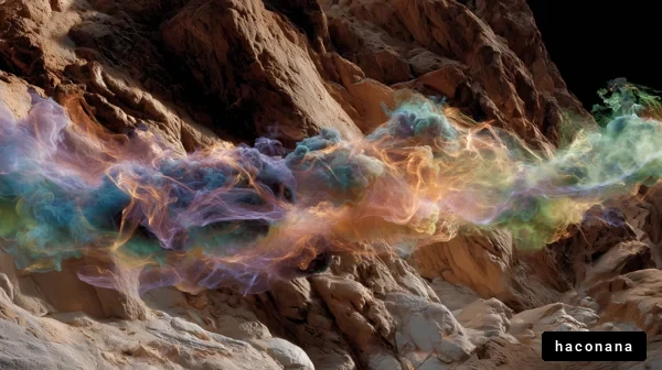 カラフルな煙の流れ