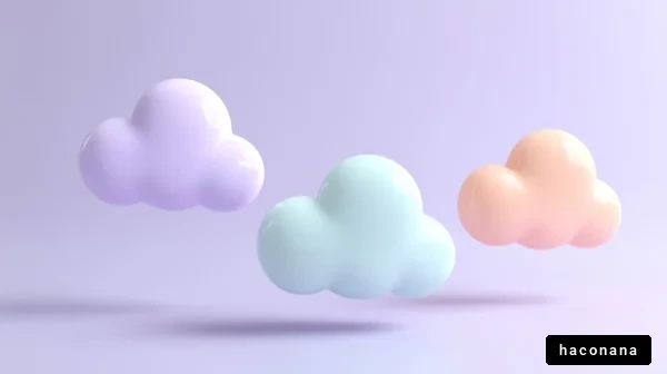 カラフルな雲のオブジェ