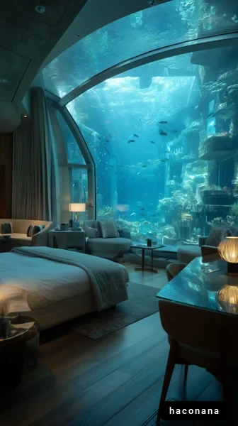 海中のホテルの部屋