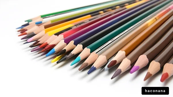 多彩な色鉛筆の並び