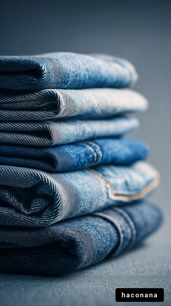 スタイリッシュなデニムの重ね