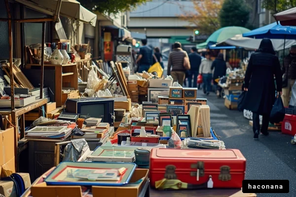 賑やかなフリーマーケット