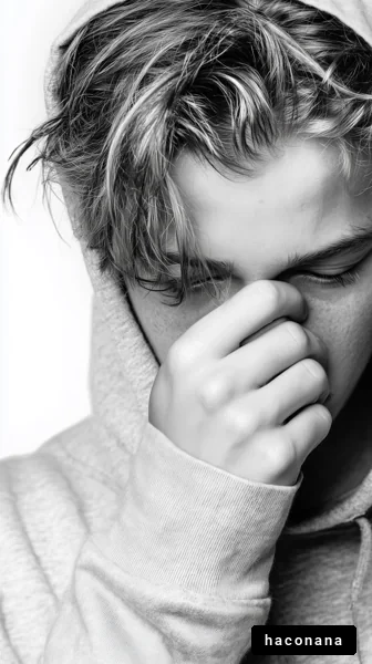 悩む若者の表情