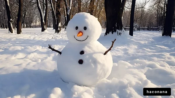 雪だるまと冬の風景