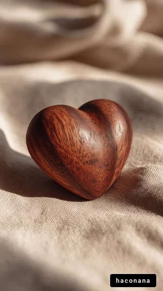 木製のハートのオブジェ