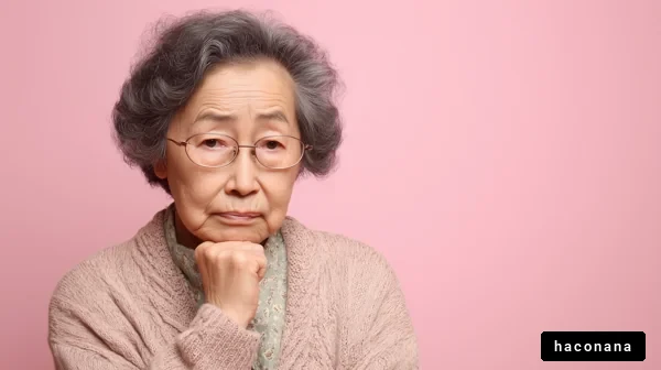 考える高齢者の女性