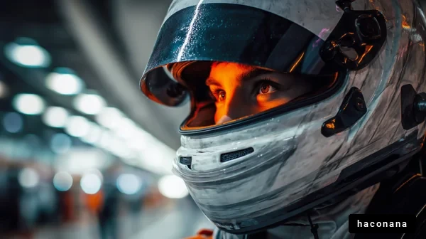 レーシングヘルメットの瞳