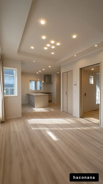 明るいリビングルームの空間