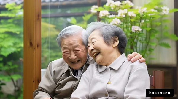 笑顔の老夫婦のひととき