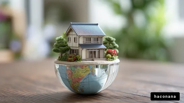 地球の上に建つ家