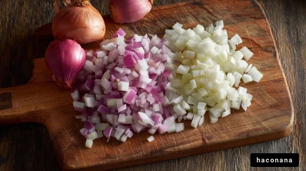 色とりどりの玉ねぎの切り方