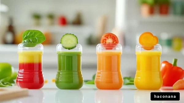 カラフルなジュースの瓶