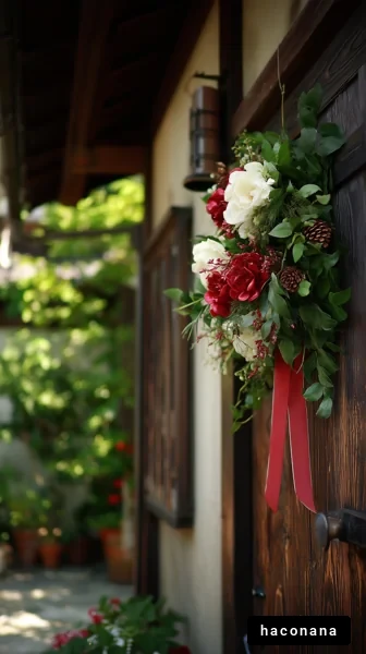 美しい花のリース