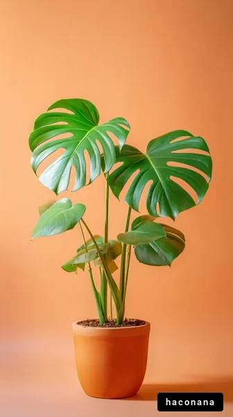 観葉植物とオレンジ背景