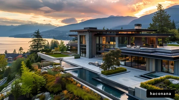 美しい山景色の豪邸