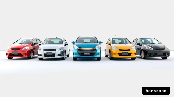 カラフルなコンパクトカー