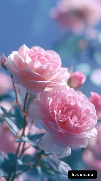 柔らかなピンクのバラ