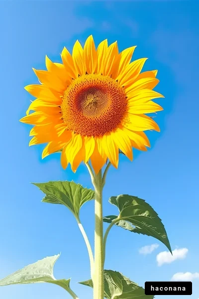 青空に映えるひまわり