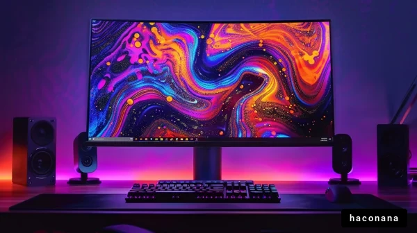 カラフルなデスク環境