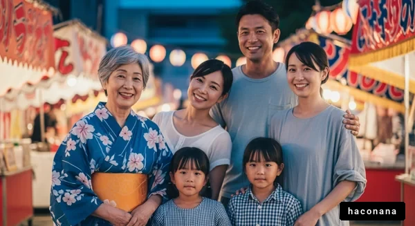 夏祭りを楽しむ家族