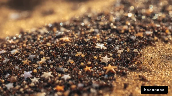 星形の砂と光のきらめき