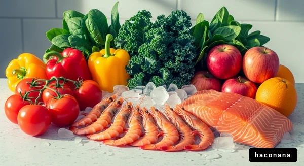 カラフルな新鮮食材