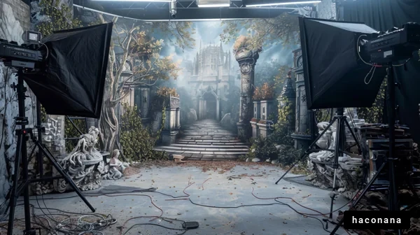 幻想的な撮影スタジオ風景