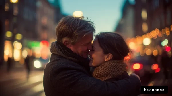 街中の温かい愛情