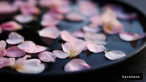 水面に浮かぶ花びら