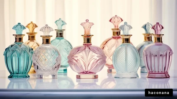 美しい香水ボトルの集まり
