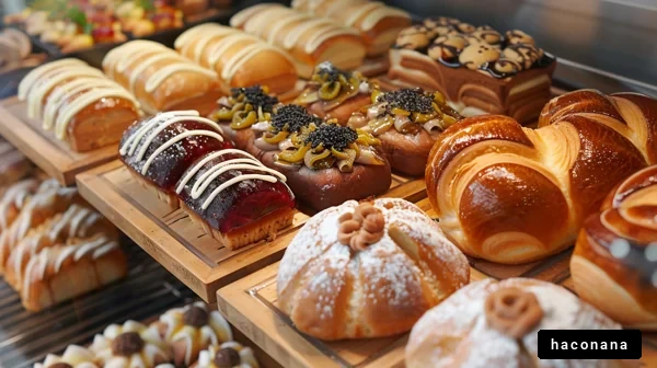 様々なパンの美しいディスプレイ