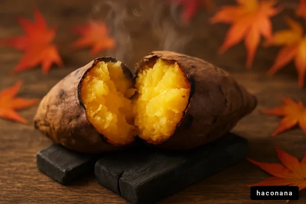 焼き芋と秋の紅葉
