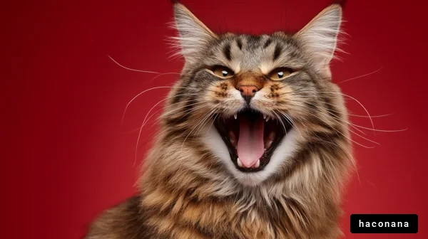 驚きの表情を見せる猫