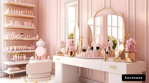 美しい化粧品の部屋