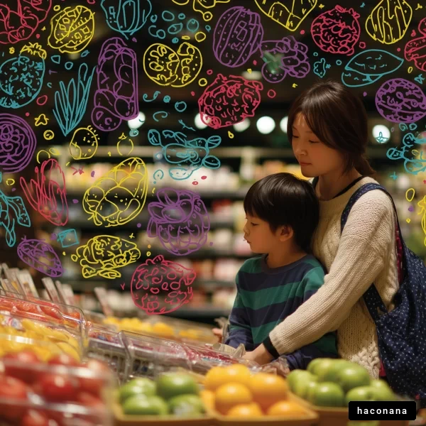 母と子の買い物風景