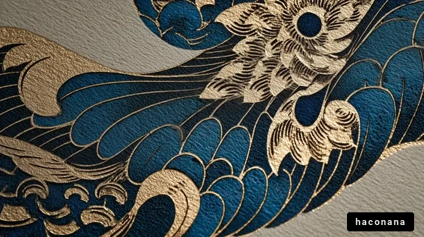 美しい波と花の模様