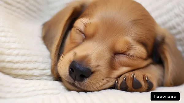 かわいい子犬が眠る姿
