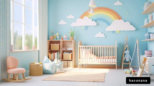 明るい子供部屋のインテリア