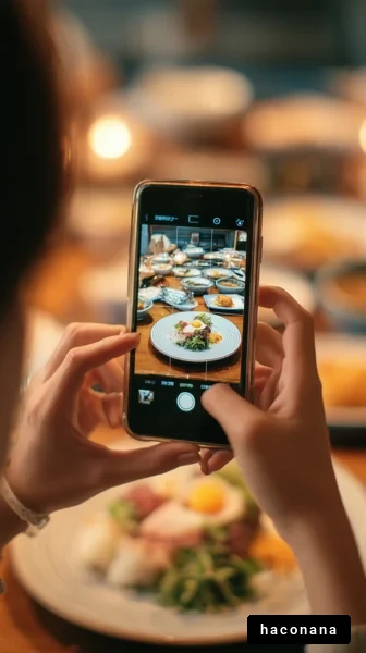 食事を撮影する瞬間