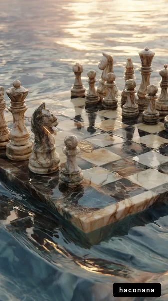 水面に浮かぶチェス