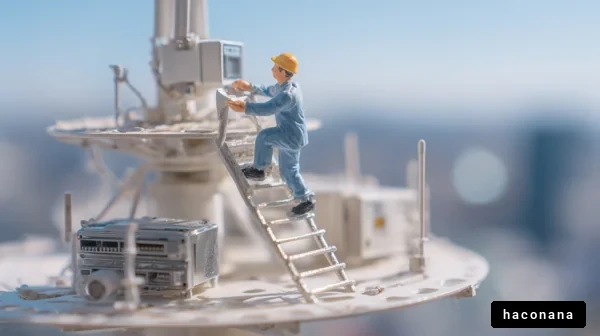 ミニチュア作業員とタワー