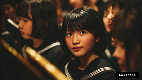 合唱の瞬間を捉えた