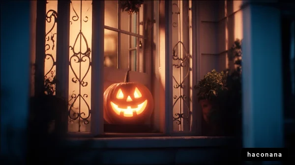 ハロウィンの窓辺