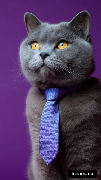 ネクタイを着けた猫